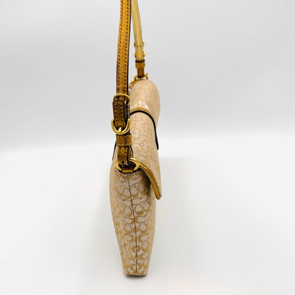 Coach Gold Metallic Signature Evening Bag No F3J - 6380 - Picture 11 of 14